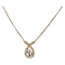 Christian Dior Rhinestone Necklace metal Gold Auth SW2439V-1