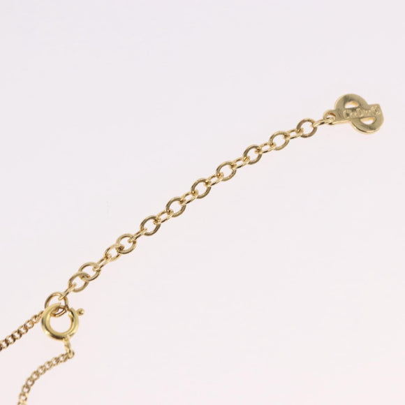 Christian Dior Rhinestone Necklace metal Gold Auth SW2439V