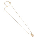 Christian Dior Rhinestone Necklace metal Gold Auth SW2439V-2