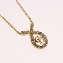 Christian Dior Rhinestone Necklace metal Gold Auth SW2439V-3