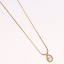 Christian Dior Rhinestone Necklace metal Gold Auth SW2439V-4