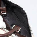 BURBERRY Nova Check Hand Bag Canvas Beige Silver Auth SW2449V-12