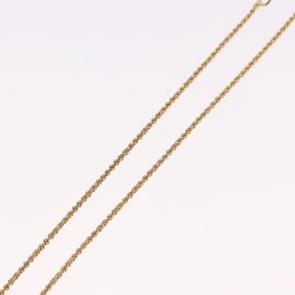 Christian Dior Ribbon Necklace Metal Gold Tone Auth SW2467