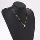 Christian Dior Ribbon Necklace Metal Gold Tone Auth SW2467-14