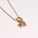 Christian Dior Ribbon Necklace Metal Gold Tone Auth SW2467-3