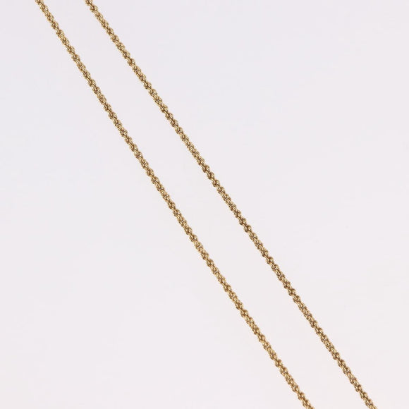 Christian Dior Ribbon Necklace Metal Gold Tone Auth SW2467