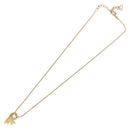 Christian Dior Ribbon Necklace Metal Gold Tone Auth SW2467-8