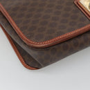 CELINE Macadam Canvas Shoulder Bag PVC Leather Brown Auth sw248-15