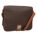 CELINE Macadam Canvas Shoulder Bag PVC Leather Brown Auth sw248-1