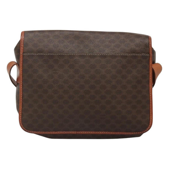 CELINE Macadam Canvas Shoulder Bag PVC Leather Brown Auth sw248