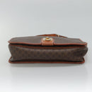CELINE Macadam Canvas Shoulder Bag PVC Leather Brown Auth sw248-5