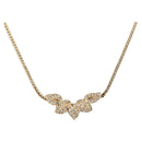 Christian Dior Leaf Motif Necklace Metal Gold Tone Auth SW2483-1