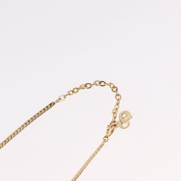 Christian Dior Leaf Motif Necklace Metal Gold Tone Auth SW2483