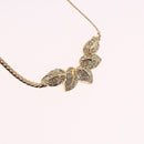 Christian Dior Leaf Motif Necklace Metal Gold Tone Auth SW2483-3