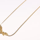Christian Dior Leaf Motif Necklace Metal Gold Tone Auth SW2483-9