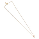 Christian Dior Pearl tTop Necklace Metal Gold Tone Auth SW2495-2
