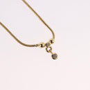 Christian Dior Snake Chain Necklace Metal Gold Tone Auth SW2518-3