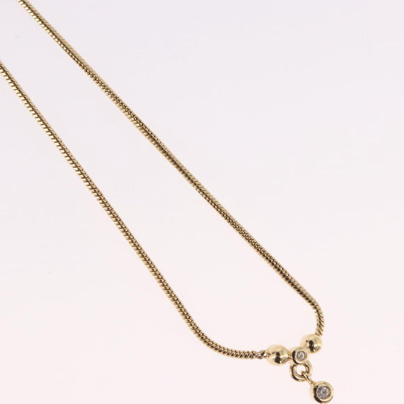 Christian Dior Snake Chain Necklace Metal Gold Tone Auth SW2518