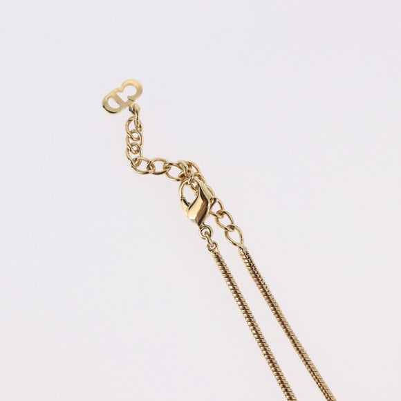 Christian Dior Snake Chain Necklace Metal Gold Tone Auth SW2518
