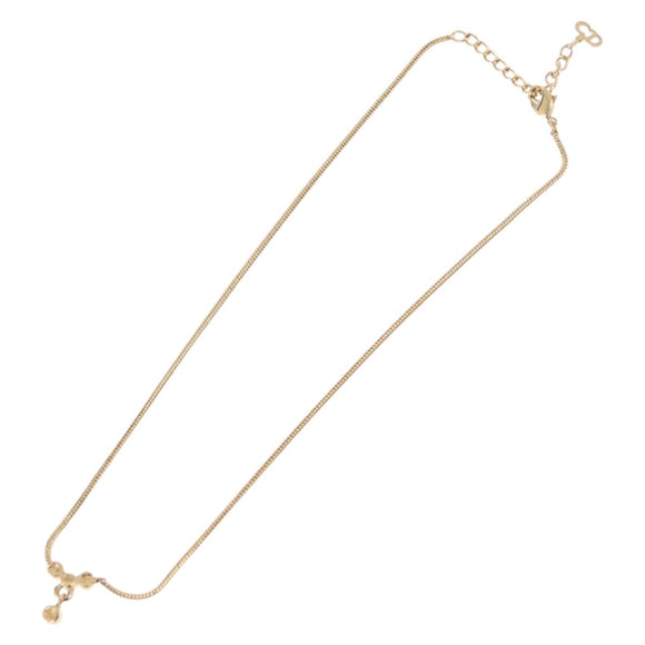 Christian Dior Snake Chain Necklace Metal Gold Tone Auth SW2518