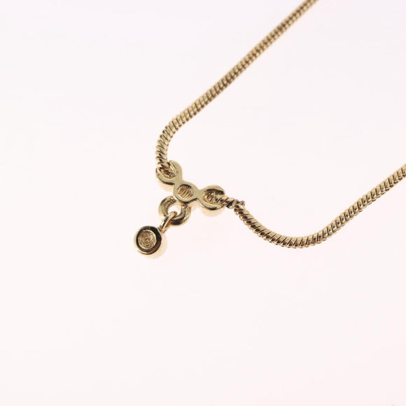 Christian Dior Snake Chain Necklace Metal Gold Tone Auth SW2518