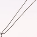 Christian Dior Rope Circle Logo Necklace Metal Silver Auth SW2521-10