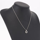 Christian Dior Rope Circle Logo Necklace Metal Silver Auth SW2521-14