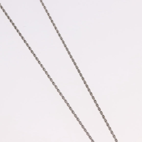 Christian Dior Rope Circle Logo Necklace Metal Silver Auth SW2521