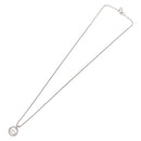 Christian Dior Rope Circle Logo Necklace Metal Silver Auth SW2521-8