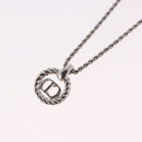 Christian Dior Rope Circle Logo Necklace Metal Silver Auth SW2521-9