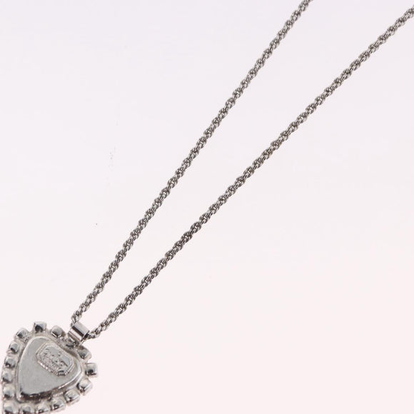 Christian Dior Colored Stone Necklace Metal Silver Auth SW2523