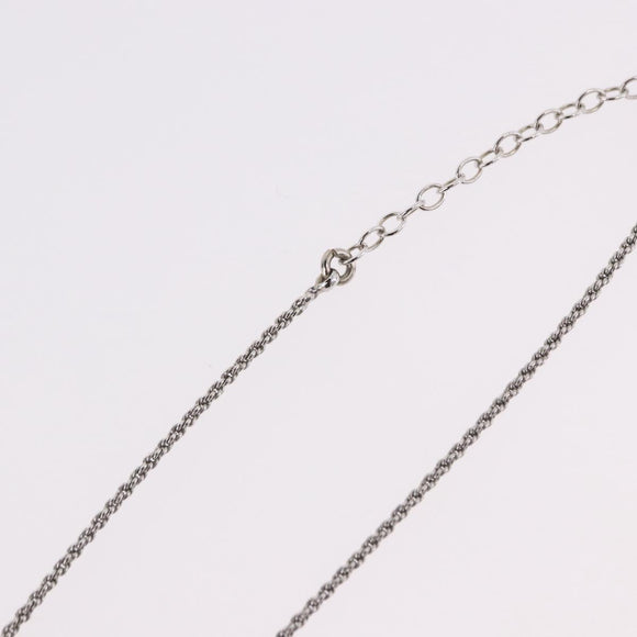 Christian Dior Colored Stone Necklace Metal Silver Auth SW2523