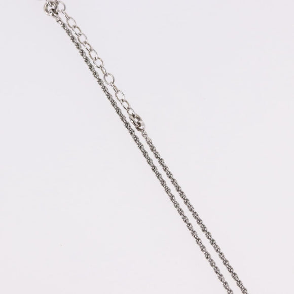 Christian Dior Colored Stone Necklace Metal Silver Auth SW2523