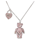 Christian Dior Bear Motif Necklace Metal Silver Auth SW2524-1