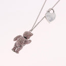 Christian Dior Bear Motif Necklace Metal Silver Auth SW2524-10
