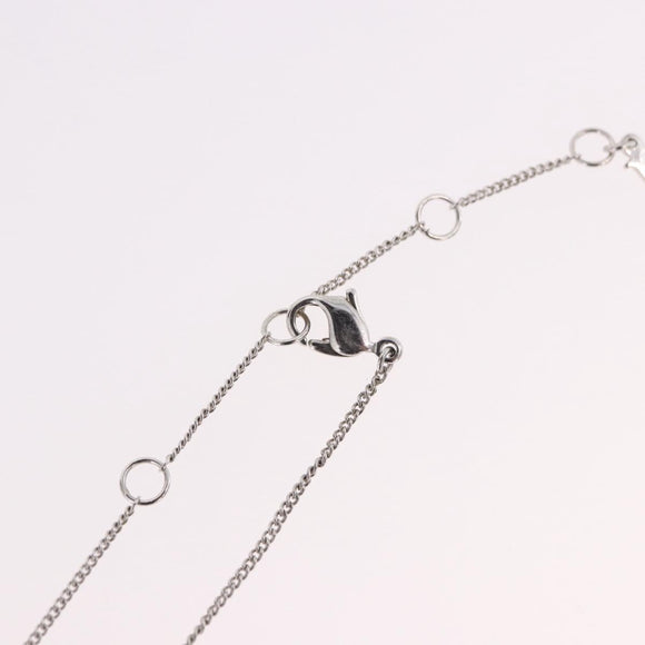 Christian Dior Bear Motif Necklace Metal Silver Auth SW2524