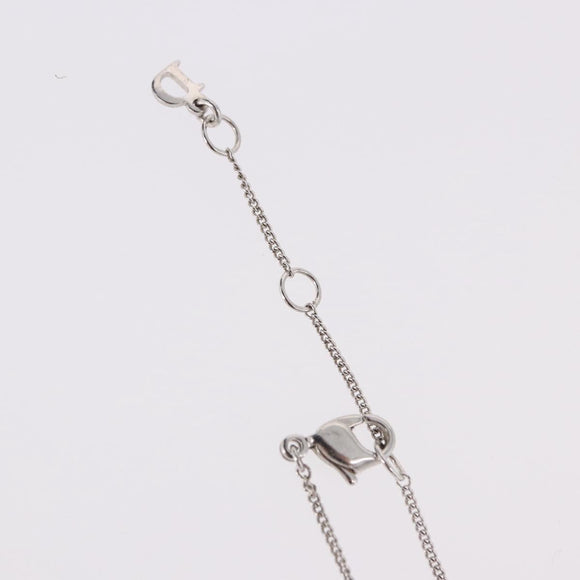 Christian Dior Bear Motif Necklace Metal Silver Auth SW2524