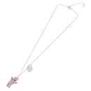Christian Dior Bear Motif Necklace Metal Silver Auth SW2524-9