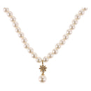 Christian Dior Pearl Necklace Metal White Gold Auth SW2525A-1