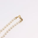 Christian Dior Pearl Necklace Metal White Gold Auth SW2525A-11