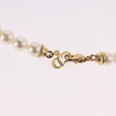 Christian Dior Pearl Necklace Metal White Gold Auth SW2525A-12