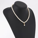 Christian Dior Pearl Necklace Metal White Gold Auth SW2525A-13
