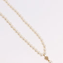 Christian Dior Pearl Necklace Metal White Gold Auth SW2525A-4
