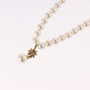 Christian Dior Pearl Necklace Metal White Gold Auth SW2525A-8