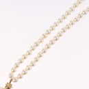 Christian Dior Pearl Necklace Metal White Gold Auth SW2525A-9