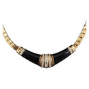 Christian Dior Lacquer Design Choker Necklace Metal Gold Tone Auth SW2529-1