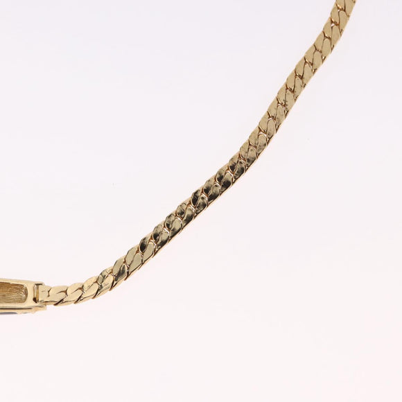Christian Dior Lacquer Design Choker Necklace Metal Gold Tone Auth SW2529