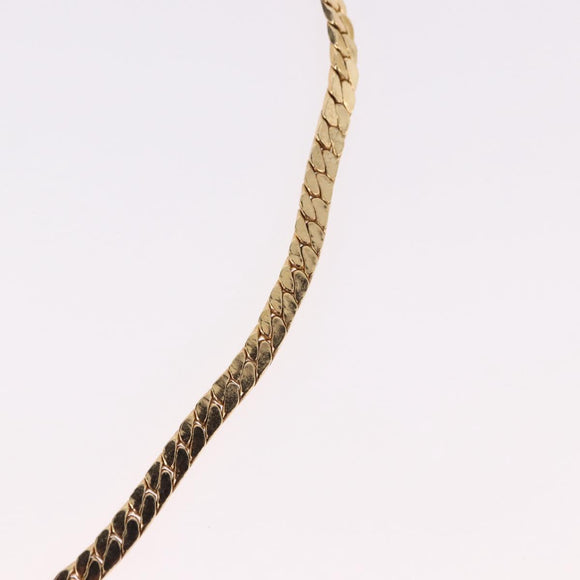 Christian Dior Lacquer Design Choker Necklace Metal Gold Tone Auth SW2529