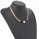 Christian Dior Lacquer Design Choker Necklace Metal Gold Tone Auth SW2529-16