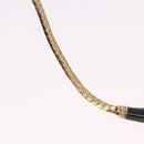 Christian Dior Lacquer Design Choker Necklace Metal Gold Tone Auth SW2529-4